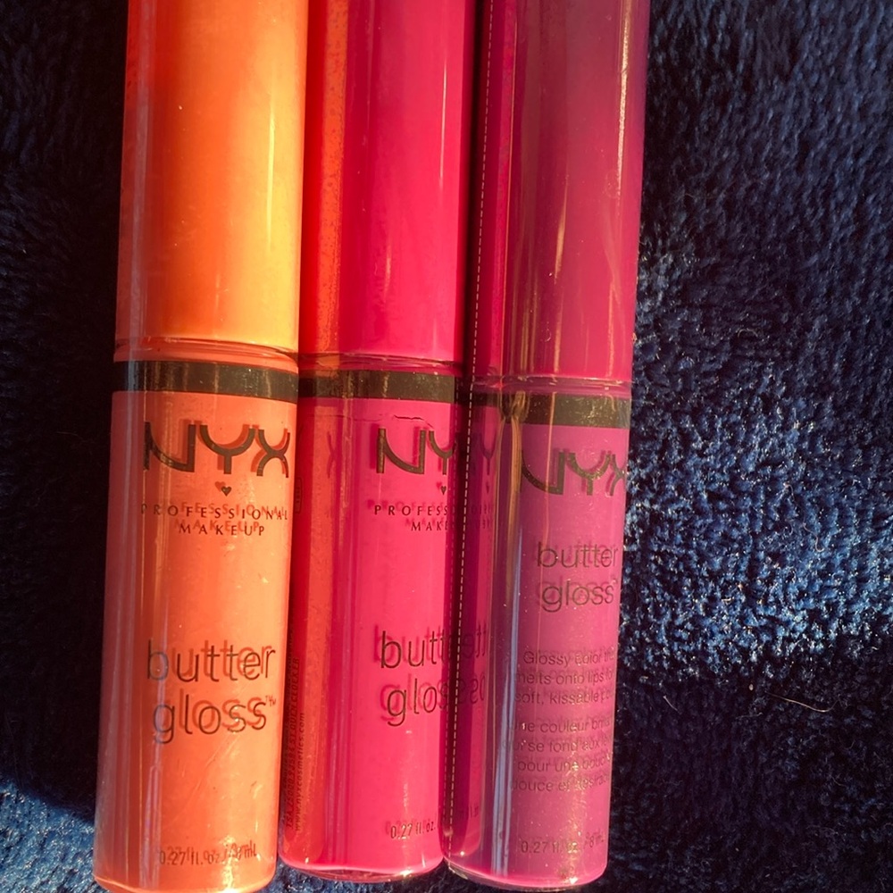 NYX Butter Gloss Trio - Orange, Pink, Purple